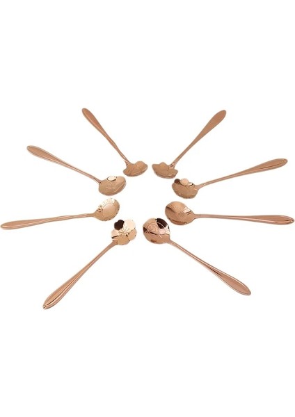 Gül Altın Tarzı Et Kiraz Çiçekleri Paslanmaz Çelik Çay Kahve Kaşığı Çay Kaşığı Dondurma Şeker Sofra Takımı Altın Mutfak Sofra Takımı (Yurt Dışından)