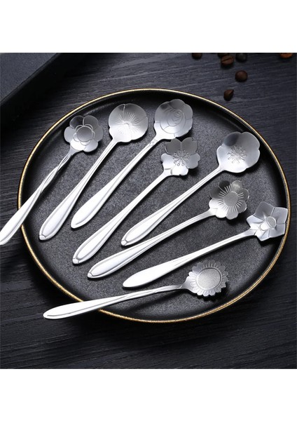 Gül Altın Tarzı Et Kiraz Çiçekleri Paslanmaz Çelik Çay Kahve Kaşığı Çay Kaşığı Dondurma Şeker Sofra Takımı Altın Mutfak Sofra Takımı (Yurt Dışından) modelleri