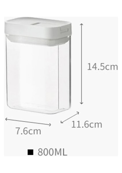 800ML Tarzı 1 Katmanlı ml Gıda Koruma Saklama Kutusu Plastik Hava Geçirmez Kavanoz Mutfak Şeffaf Tam Tahıl Süt Tozu Saklama Kutusu (Yurt Dışından)