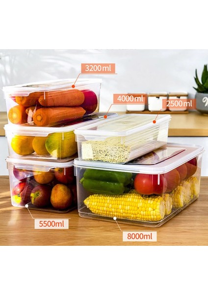 8000ML Tarzı Dondurucu Gıda Saklama Kutuları Şeffaf Plastik Kiler Mutfak Organizasyon Takım Elbise Buzdolabı Gıda Meyve Sebzelik Taşınabilir Saklama Kutusu (Yurt Dışından) fiyatları
