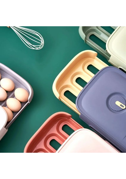 Mavi Stil 32X21X7.8CM Buzdolabı Yumurta Tutucu Mutfak Çekmecesi Organizatör Taze Tutma Yumurta Saklama Kutusu Büyük Kapasiteli Istiflenebilir Gıda Kabı Yumurta Kutusu (Yurt Dışından)