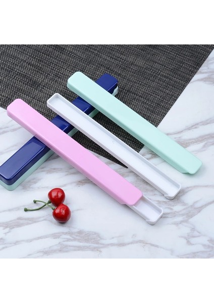 Pembe Tarzı Gıda Sınıfı Abs Plastik Mavi Sofra Ortable Yemek Çubukları Kutusu Yemek Takımları Okul Için Yemek Çubuğu Çantası (Yurt Dışından) modelleri