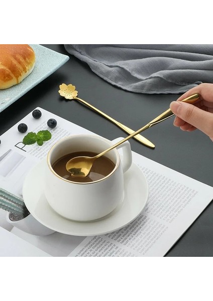 D Stili Çiçek Kaşığı Çay Kaşığı Kahve Kaşığı Uzun Saplı Dondurma Tatlı Kaşığı Gümüş Altın Paslanmaz Çelik Kaşık Kahve Çay Için (Yurt Dışından) fırsatları