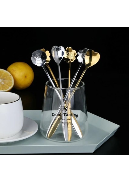 D Stili Çiçek Kaşığı Çay Kaşığı Kahve Kaşığı Uzun Saplı Dondurma Tatlı Kaşığı Gümüş Altın Paslanmaz Çelik Kaşık Kahve Çay Için (Yurt Dışından) indirimleri