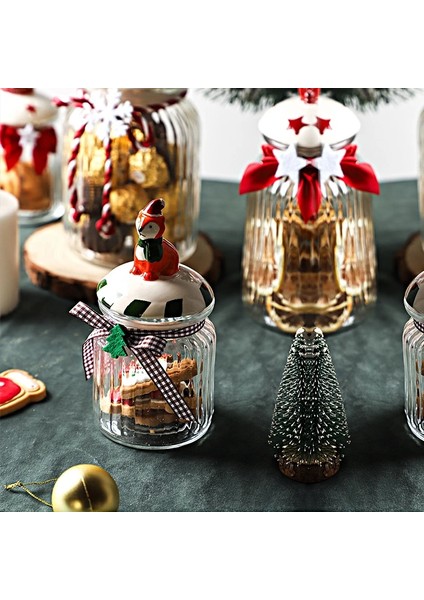 PENGUEN-300ML Stili Noel Yeni Yıl Hediye Depolama Kavanoz Noel Baba Kardan Adam Şeker Tankı Çikolatalı Kurabiye Kutusu Kapaklı Mühürlü Depolama Şişe Konteyner (Yurt Dışından) fırsatları