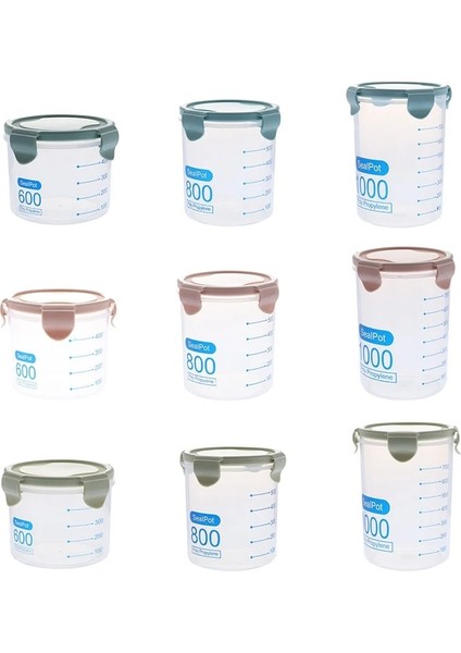Bl Tarzı 1000ML 600ML ml ml Pinkbluegreen Taze Pot Konteyner Kutusu Mutfak Depolama Plastik Kutu Sızdırmazlık Gıda Koruma (Yurt Dışından)