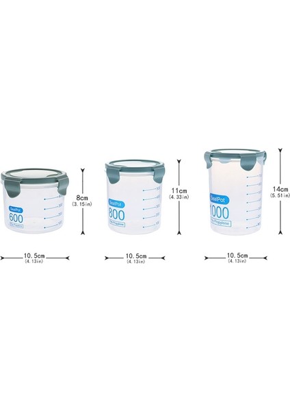 Bl Tarzı 1000ML 600ML ml ml Pinkbluegreen Taze Pot Konteyner Kutusu Mutfak Depolama Plastik Kutu Sızdırmazlık Gıda Koruma (Yurt Dışından)