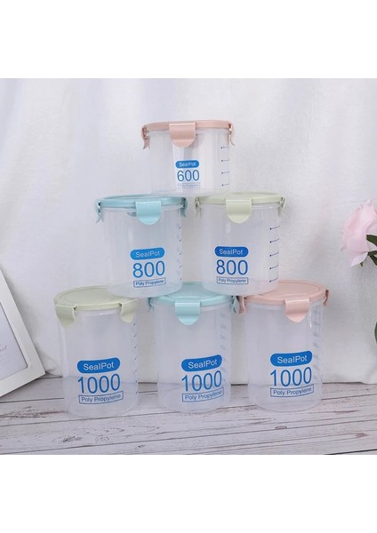 Bl Tarzı 1000ML 600ML ml ml Pinkbluegreen Taze Pot Konteyner Kutusu Mutfak Depolama Plastik Kutu Sızdırmazlık Gıda Koruma (Yurt Dışından)