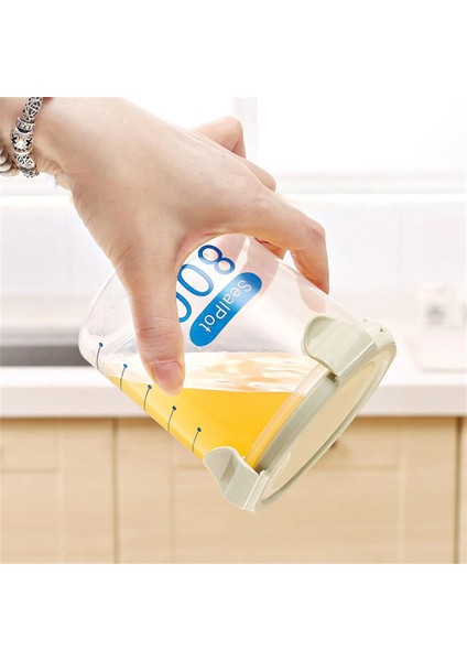 Açık Mavi Tarzı 1000ML ml Gıda Saklama Kapları Mutfak Somun Hububat Organizatör Kavanozları Plastik Taze Sızdırmazlık Sızdırmaz Aperatif Kutusu Şişeleri (Yurt Dışından) fırsatları