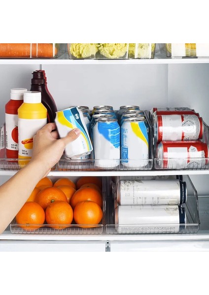 STIL1-35X13.8X9.8CM Stili Buzdolabı Organizatör Kovaları Içecek Dağıtıcı Tutucu Buzdolabı Dondurucu Mutfak Dolapları Şeffaf Plastik Gıda Kiler Depolama Rafı (Yurt Dışından)