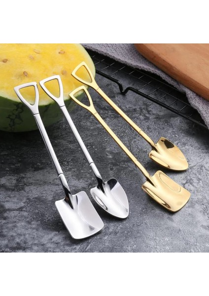 1 Adet Altın B Torbalı Tarzı Yaratıcı Kahve Kaşığı Çatal Seti Meyve Kaşığı Tatlı Dondurma Kaşığı Kepçe Kürek Doğum Günü Hediyesi Karpuz Kürek Sofra (Yurt Dışından) indirimleri