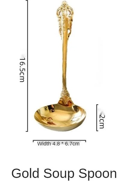 Altın 1 Adet Tarzı 1 Parça 304 Rosegold Çorba Kaşığı Lüks Pişirme Aracı Altın Pota Sofralar Altın Kaplama Çorba Servis Kaşığı Mutfak Aksesuarları (Yurt Dışından)