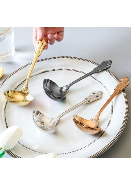 Altın 1 Adet Tarzı 1 Parça 304 Rosegold Çorba Kaşığı Lüks Pişirme Aracı Altın Pota Sofralar Altın Kaplama Çorba Servis Kaşığı Mutfak Aksesuarları (Yurt Dışından)