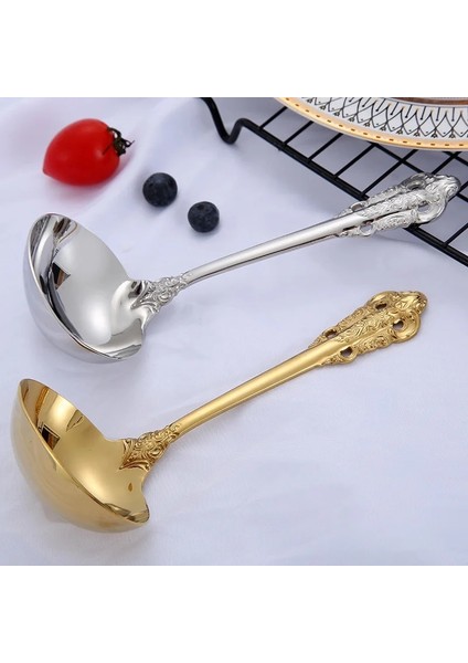 Altın 1 Adet Tarzı 1 Parça 304 Rosegold Çorba Kaşığı Lüks Pişirme Aracı Altın Pota Sofralar Altın Kaplama Çorba Servis Kaşığı Mutfak Aksesuarları (Yurt Dışından)