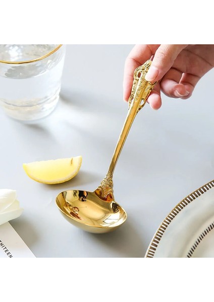 Altın 1 Adet Tarzı 1 Parça 304 Rosegold Çorba Kaşığı Lüks Pişirme Aracı Altın Pota Sofralar Altın Kaplama Çorba Servis Kaşığı Mutfak Aksesuarları (Yurt Dışından)