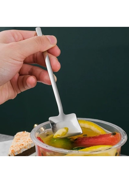 Bir Stil Paslanmaz Çelik Maça Kürek Kaşık Yaratıcı Çay Kaşığı ile Uzun Saplı Dondurma Kahve Tatlı Kaşık Mutfak Sofra Takımları Için (Yurt Dışından)