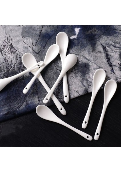 Büyük Stil L Porselen Kahve Saf Beyaz Kaşık Mini Mutfak Seramik Çay Şeker Tatlı Dondurma Kaşığı Kemik Seramik Sofra Takımı Dropship (Yurt Dışından) indirimleri