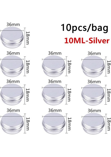 Gümüş 10ML Stili Krem Balsamı Tırnak Mum Kozmetik Konteyner Kutusu Için Mlmlml Alüminyum Teneke Kavanoz (Yurt Dışından)