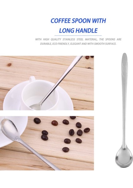 .5cm Paslanmaz Çelik Uzun Saplı Buzlu Çay Kaşığı Kahve Soğuk Içecek Meyve Suyu Kaşığı Uzun Buz Kaşığı Karıştırma Kaşığı (Yurt Dışından) fiyatları
