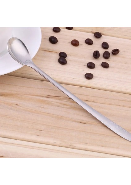 .5cm Paslanmaz Çelik Uzun Saplı Buzlu Çay Kaşığı Kahve Soğuk Içecek Meyve Suyu Kaşığı Uzun Buz Kaşığı Karıştırma Kaşığı (Yurt Dışından) fırsatları