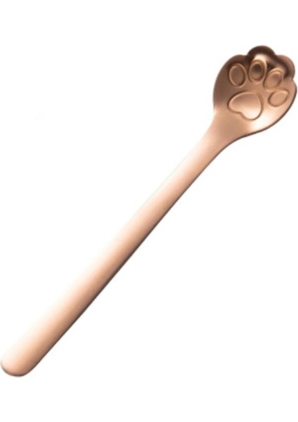 Gül Kırmızı Tarzı Oyuk Ute Yüksek Li Altın Kedi Pençesi Mini Yaratıcı Kahve Paslanmaz Çelik Kaşık Hediye Kek Karıştırma Şeker Çorbası Tatlı Çay Kaşığı (Yurt Dışından)