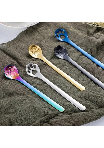 Gül Kırmızı Tarzı Oyuk Ute Yüksek Li Altın Kedi Pençesi Mini Yaratıcı Kahve Paslanmaz Çelik Kaşık Hediye Kek Karıştırma Şeker Çorbası Tatlı Çay Kaşığı (Yurt Dışından) fırsatları