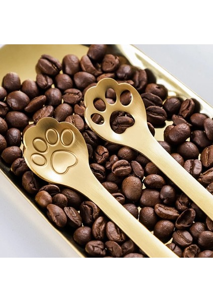 Gül Kırmızı Tarzı Oyuk Ute Yüksek Li Altın Kedi Pençesi Mini Yaratıcı Kahve Paslanmaz Çelik Kaşık Hediye Kek Karıştırma Şeker Çorbası Tatlı Çay Kaşığı (Yurt Dışından) indirimleri