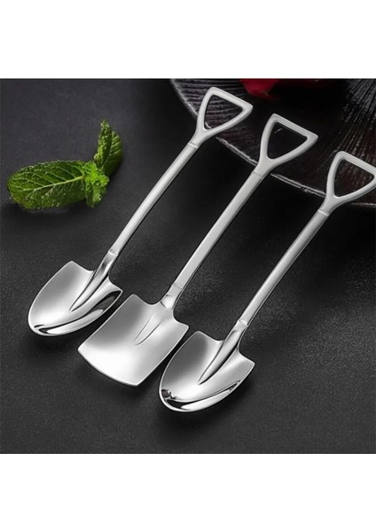 No.6 Tarzı 1 Adet Paslanmaz Çelik Kürek Kahve Çay Mutfak Gadget ve Aksesuarları Için Kaşık Gümüş Altın Renk Tatlı Kaşığı Noel Hediyesi (Yurt Dışından) fiyatları