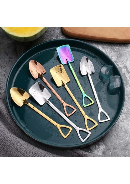 No.6 Tarzı 1 Adet Paslanmaz Çelik Kürek Kahve Çay Mutfak Gadget ve Aksesuarları Için Kaşık Gümüş Altın Renk Tatlı Kaşığı Noel Hediyesi (Yurt Dışından) fırsatları