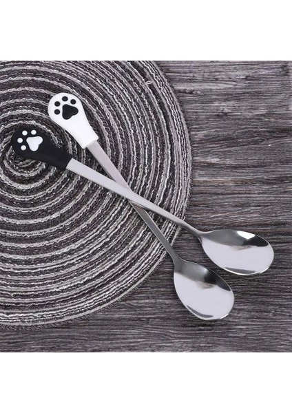Seramik Çatal B Stili Ute Paslanmaz Çelik Kedi Pençesi Kahve Kaşığı Meyve Tatlı Kaşığı Şeker Çay Kaşığı Kedi Pençesi Şekli Içecek Sofra Seramik (Yurt Dışından) fırsatları