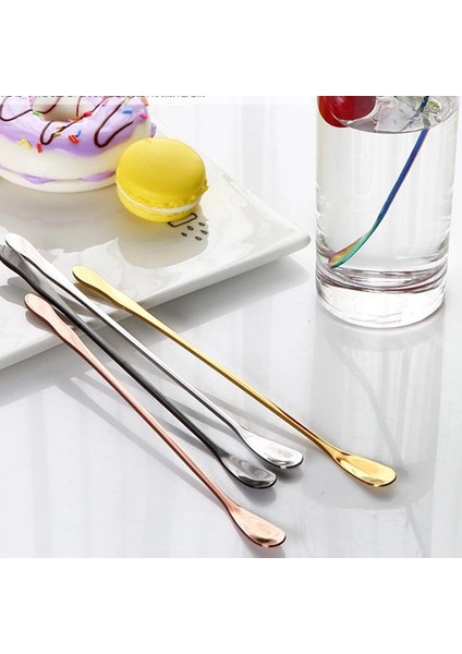 Gümüş Uzun Stil 1 Adet Paslanmaz Çelik Kahve Kaşığı Uzun Saplı Renkli Kahve Kaşığı Tatlı Çay Kaşığı Sofra Mutfak Gereçleri Araçları (Yurt Dışından) modelleri