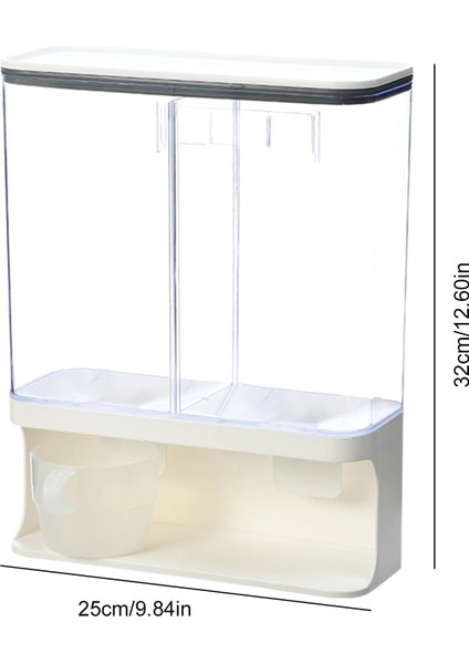 3000ML Tarzı Kuru Gıda Dağıtıcı Duvara Monte Izgara Büyük Pirinç Saklama Kutusu Tam Tahıllar Konteyner Kutusu Yerden Tasarruflu Mutfak Aksesuarları (Yurt Dışından)