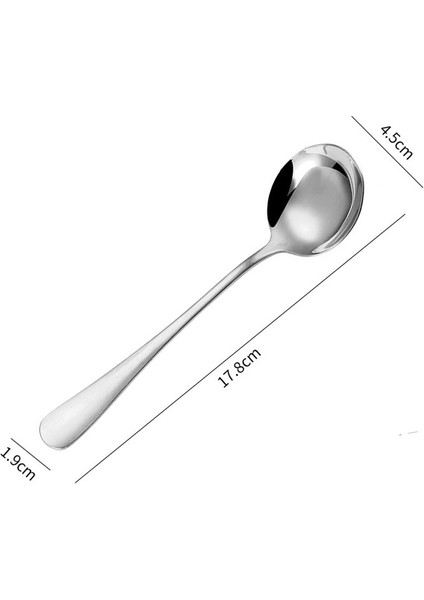Bir Stil Paslanmaz Çelik Tatlı Kaşığı Uzun Saplı Çorba Kaşığı Işık Lüks Yuvarlak Kafa Ev Sofra Karıştırma Kaşığı Yemek Takımı Sıcak Sel (Yurt Dışından)