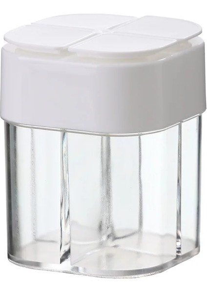 Beyaz 1pc Tarzı 8.5x6.5x6.5cm Plastik Baharat Şişesi 4 1 Flap Baharat Tankı Sızdırmazlık Tuz Tankı Kombinasyonu Nem Geçirmez Ev Mutfak Saklama Kutusu (Yurt Dışından)