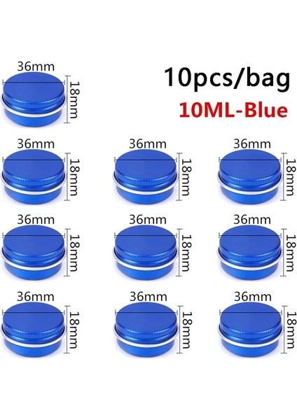 Mavi 10ML Stili Krem Balsamı Tırnak Mum Kozmetik Konteyner Kutusu Için Mlmlml Alüminyum Teneke Kavanoz (Yurt Dışından)