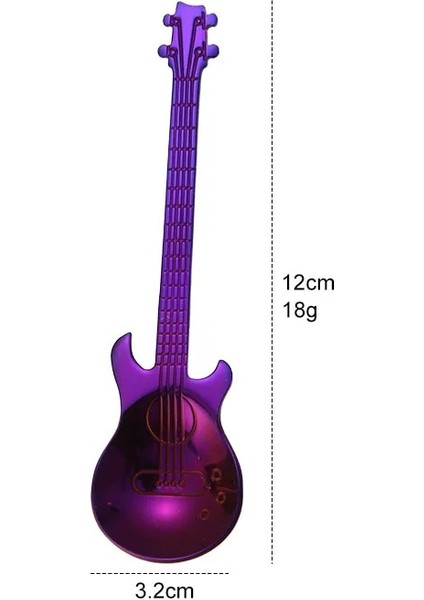 Yaci Shop Mor Tarzı Paslanmaz Çelik Karikatür Gitar Kaşığı Yaratıcı Süt Kahve Kaşığı Dondurma Şeker Çay Kaşığı Aksesuarları 7 Renk Seçenekleri (Yurt Dışından)