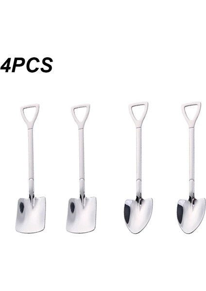Şerit-4pcs2 Stili Vintage Kahve Kaşığı Çatal Seti Paslanmaz Çelik Demir Kürek Dondurma Kaşığı Kaşık Yaratıcı Kaşık Çay Kaşığı Sofra Kaşığı (Yurt Dışından)