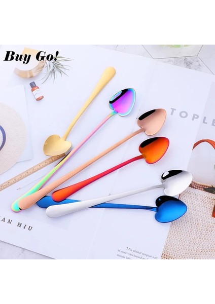 Mavi Stil 1 Adet Kalp Şekli Paslanmaz Çelik Küçük Tatlı Çay Kahve Kaşığı Gül Altın Şeker Bal Dondurma Kaşık Mutfak Sofra Takımı Sofra Takımı (Yurt Dışından) fiyatları