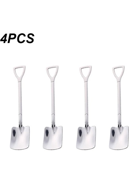 Gümüş 4b Stili Ovel Kaşık Paslanmaz Çelik Çay Kaşığı Dondurma Için Yaratıcı Kahve Kaşığı Tatlı Kaşık Sofra Çatal Bıçak Seti (Yurt Dışından)