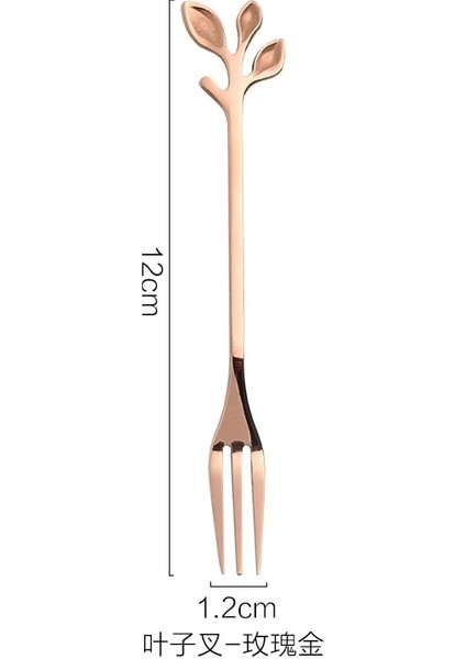 No.3 Tarzı Özgünlük Yaprak Metal Kahve Kaşığı Küçük Lüks Sevimli Kahve Karıştırma Kaşığı Paslanmaz Çelik Baharat Tatlı Çatal Çay Kaşığı 1 Adet (Yurt Dışından)