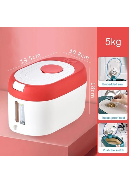 Açık Sarı Stil 5 kg Mutfak Kabı 10 kg Nano Varil Nem Geçirmez Mühürlü Pirinç Kutusu Ev Gıda Depolama Tankı Köpek Maması Saklama Kutusu (Yurt Dışından)