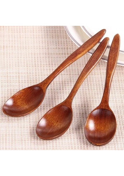 1 Adet 18CM Tarzı Yüksek Li Doğal Tahta Kaşık Bambu Mutfak Yemek Yemek Çorbası Çay Bal Kahve Gereçleri Araçları Çorba-Çay Kaşığı Sofra Takımı (Yurt Dışından)
