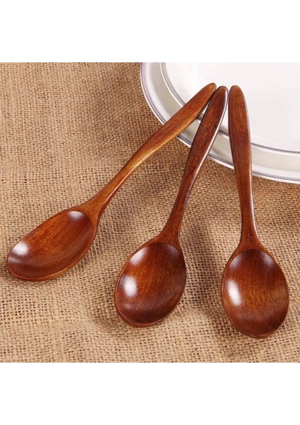 1 Adet 18CM Tarzı Yüksek Li Doğal Tahta Kaşık Bambu Mutfak Yemek Yemek Çorbası Çay Bal Kahve Gereçleri Araçları Çorba-Çay Kaşığı Sofra Takımı (Yurt Dışından)