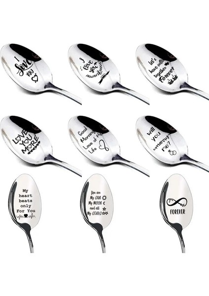 Mektup 4 Stili Paslanmaz Çelik Süt Kahve Kaşığı Tatlı Dondurma Meyve Kaşığı Çay Kaşığı Aksesuarları Sevgililer Günü Için Sofra Hediye (Yurt Dışından) modelleri