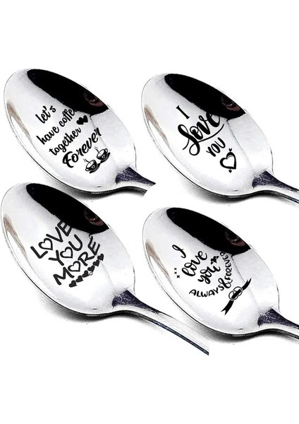Mektup 4 Stili Paslanmaz Çelik Süt Kahve Kaşığı Tatlı Dondurma Meyve Kaşığı Çay Kaşığı Aksesuarları Sevgililer Günü Için Sofra Hediye (Yurt Dışından) indirimleri
