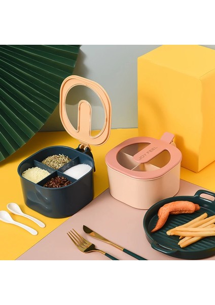 Pembe Tarzı Baharat Tencere Dört Izgara Baharat Pot Saklama Kutusu Gıda Saklama Kabı Baharat Kutusu Mutfak Aracı Aksesuarları (Yurt Dışından) fırsatları