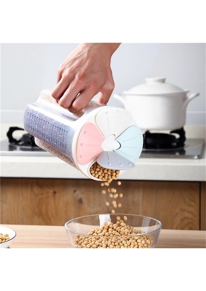 3 Izgara Stili Döner Plastik Tahıl Dağıtıcı Saklama Kutusu Mutfak Aleti Gıda Pirinç Konteyner Saklama Kutusu Un Tahıl Depolama Şişesi Kavanoz (Yurt Dışından) fiyatları