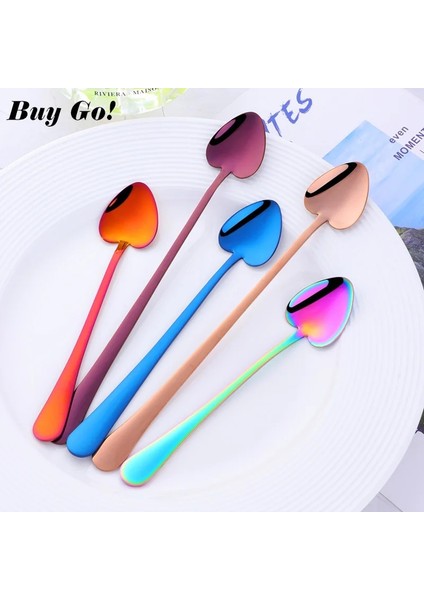 Mavi Stil 1 Adet Kalp Şekli Paslanmaz Çelik Küçük Tatlı Çay Kahve Kaşığı Gül Altın Şeker Bal Dondurma Kaşık Mutfak Sofra Takımı Sofra Takımı (Yurt Dışından) modelleri