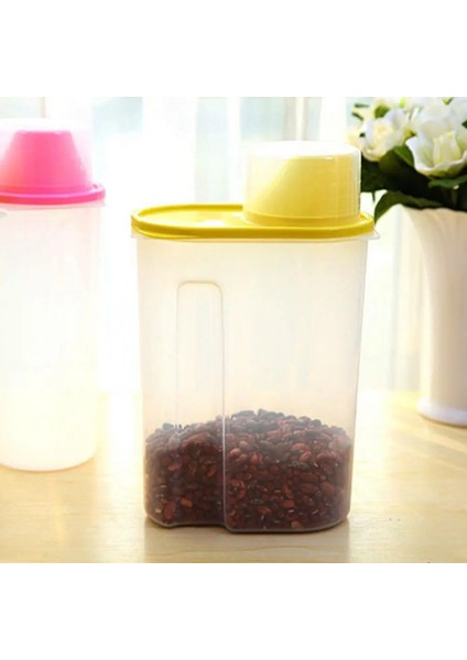 Sarı L Tarzı 1 Adet L Plastik Mutfak Pirinç Tahıl Fasulye Kuru Gıda Saklama Dağıtıcı Konteyner Kapaklı Mühürlü Kutu Saklama Şişeleri Kavanoz Pratik (Yurt Dışından) fırsatları