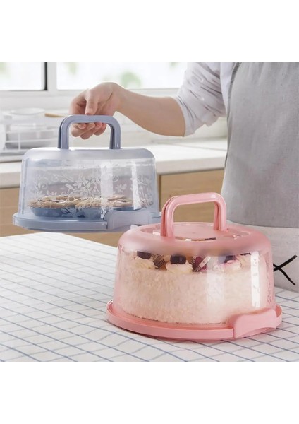 Mavi Stil Taşınabilir Kek Saklama Kutusu Yuvarlak Doğum Günü Düğün Mutfak Pişirme Konteyner Tutucu Kek Kutusu Cupcake Tatlı Meyve Depolama Taşıyıcı (Yurt Dışından) fiyatları
